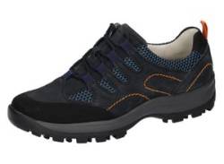 Schnürschuh WALDLÄUFER "HOLLY" Gr. 7 (40,5), schwarz (schwarz, blau) Damen Schuhe Schnürschuhe Freizeitschuh, Halbschuh, Outdoorschuh mit Profilsohle, H-Weite von Waldläufer