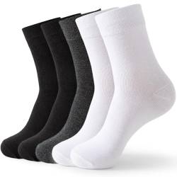 Wamicu 5 Paar Socken Herren Damen, Unisex Baumwolle Socken, Bequem und Atmungsaktiv mit Komfortbund Business Sportsocken, Größe 35-42 von Wamicu