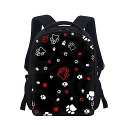 Wanyint Rucksack für Grundschule Teenager Schultasche mit Aufdruck Reise Strand Tagesrucksack Jungen Mädchen Schulter Rucksack, Pfoten, Medium von Wanyint