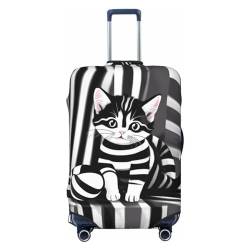 Reisegepäckhülle für 45,7 - 81,3 cm (18-32 Zoll) Gepäck, waschbar, kratzfeste Gepäckabdeckung, Schwarz-weiß gestreiftes Kätzchen, XL von WapNo