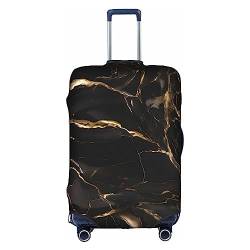 Schwarze Gold Marmor Gepäckabdeckung Waschbar, Kratzfeste Gepäckabdeckung Für 18-32 Zoll Gepäck, Weiß, Medium von WapNo