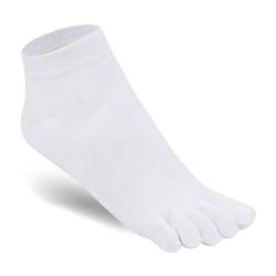 Warm-Han Sneaker Zehensocken Baumwolle Herren Kurzer Schaft knöchelhohe Zehenstrümpfe Männer Fünf Finger Socken M907 1 Paar Weiß 39-43 von Warm-Han