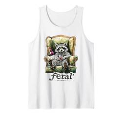 Trinkender Waschbär Tank Top von Waschbär Feelin Feral Geschenk für Damen & Herren