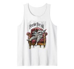 Trinkender Waschbär Tank Top von Waschbär Feelin Feral Geschenk für Damen & Herren