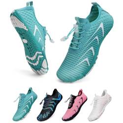 Barfußschuhe Traillaufschuhe Herren Damen Wasserschuhe Bades Barfusss Schwimms Strands Schnell Trocknend Atmungsaktiv rutschfest Unisex(Mondgrün 41) von WateLves