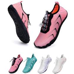 Barfußschuhe Traillaufschuhe Herren Damen Wasserschuhe Bades Barfusss Schwimms Strands Schnell Trocknend Atmungsaktiv rutschfest Unisex(Rosa 40) von WateLves