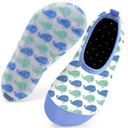 Kinder Badeschuhe Schwimmschuhe Wasserschuhe Mädchen Baby Strandschuhe Aquaschuhe Schnell Trocknend für Beach Pool(Walfisch Blau28/29) von WateLves