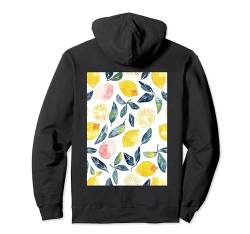 Obstmuster Kunst Zitrone Vintage Aquarell Pullover Hoodie von Watercolor Fruit Pattern Graphic (Lemon)