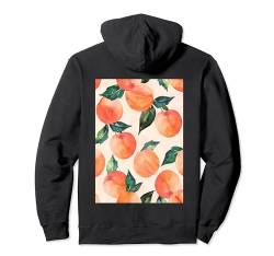 Aquarell Muster Kunst Pfirsich Pullover Hoodie von Watercolor Fruit Pattern Graphic (Peach)