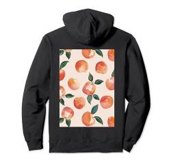 Muster Kunst Pfirsich Pullover Hoodie von Watercolor Fruit Pattern Graphic (Peach)