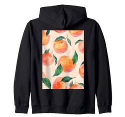 Niedliches Aquarellmuster Kunst Pfirsichfrucht Kapuzenjacke von Watercolor Fruit Pattern Graphic (Peach)