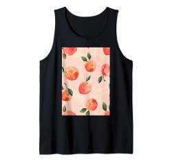 Niedliches Aquarellmuster Kunst Pfirsichfrucht Tank Top von Watercolor Fruit Pattern Graphics (Peach)