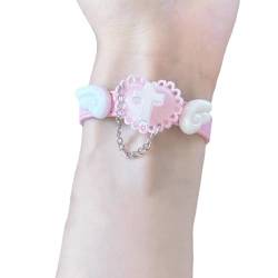 Watreketal Armband,Charm-Armbänder mit Herzflügel-Anhänger, Leder-Manschettenknöpfe, stapelbare Armbänder, Schmuck für Teenager-Mädchen von Watreketal