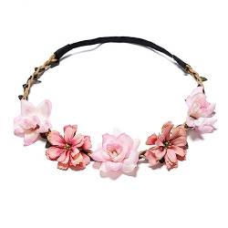 Watreketal Haarband,Rosenblüten-Stirnband, Kopfbedeckung für den Urlaub am Meer, elegantes Blumen-Stirnband für den Urlaub, Haar-Accessoires für die Braut von Watreketal