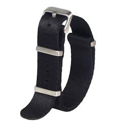 WchsTUmpxN Universal Strap, 20mm-22mm Männer Frauen Seidiges Nylon Geflochtenes Armband Nato Militär Schweiß Absort Uhrenarmband Ersatzuhrenzubehör(Black,22mm) von WchsTUmpxN