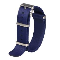 WchsTUmpxN Universal Strap, 20mm-22mm Männer Frauen Seidiges Nylon Geflochtenes Armband Nato Militär Schweiß Absort Uhrenarmband Ersatzuhrenzubehör(Dark Blue,22mm) von WchsTUmpxN