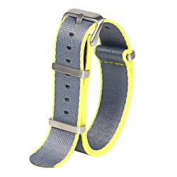 WchsTUmpxN Universal Strap, 20mm-22mm Männer Frauen Seidiges Nylon Geflochtenes Armband NATO Militär Schweiß Absort Uhrenarmband Ersatzuhrenzubehör(Type H06,22mm) von WchsTUmpxN