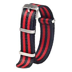 WchsTUmpxN Universal Strap, 20mm-22mm Männer Frauen Seidiges Nylon Geflochtenes Armband Nato Militär Schweiß Absort Uhrenarmband Ersatzuhrenzubehör(Type H15,22mm) von WchsTUmpxN