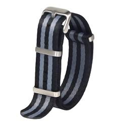 WchsTUmpxN Universal Strap, 20mm-22mm Männer Frauen Seidiges Nylon Geflochtenes Armband Nato Militär Schweiß Absort Uhrenarmband Ersatzuhrenzubehör(Type H25,22mm) von WchsTUmpxN