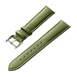 WchsTUmpxN Universelles Armband, 13–22 mm, schlichtes Echtleder-Armband for Herren und Damen, Edelstahl-Dornschließe, bequem, atmungsaktiv(Apple Green,22mm) von WchsTUmpxN