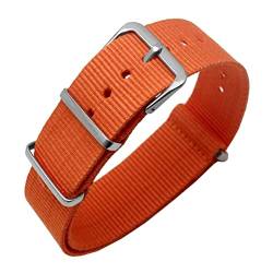 WchsTUmpxN Universelles Armband, 18/20/22 mm, lässiges, weiches, hautfreundliches Nylon-Armband, geeignet for Quarzuhren, analoge Uhren, Ersatz-Armbanduhren(Orange,18mm) von WchsTUmpxN