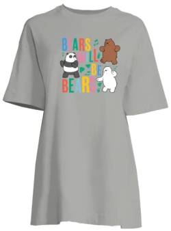 We Bare Bears Damen Wowebarbt001 Nachthemd, Grau meliert, XXL von We Bare Bears