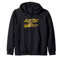 Austin, Texas, Gitarrist, Skyline, Folk, Blues, Country-Musik Kapuzenjacke von We Love Austin Texas