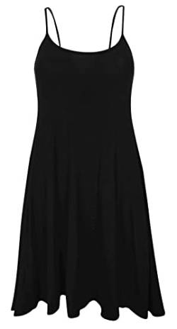 WearAll Damen Minikleid mit Trägern, Übergröße, bedruckt, ärmellos, Größe 42-54, schwarz, 46/48/Große Größen von WearAll