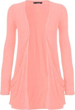 WearAll - Damen Strickjacke mit langen Ärmeln, mit Taschen, Gr. 34-54, rose, XX-Large von WearAll