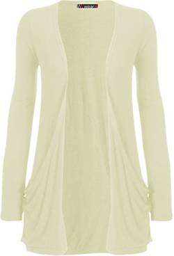 WearAll Neu Damen Langarm Freund Boyfriend Style Strickjacke Cardigan Top - Creme - 48-50 von WearAll