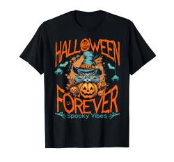 Halloween Kürbis Gruselige Vibes Katze Jackolantern Halloween T-Shirt von WearWitty Halloween Spooky Costume