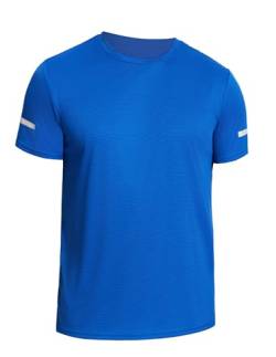 Weardear Sport T Shirt Herren Kurzarm T-Shirts Funktionsshirt Schnelltrocknend Atmungsaktiv Sport Shirt Männer Laufshirt Kurzarm Trainingsshirt Herren Blau M von Weardear