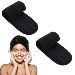 WeddHuis 2 Stück Kosmetik Haarband Spa Haarband Make Up Stirnband Kosmetik Stirnbänder Frottee Verstellbare Haarschutzband für Sport Yoga von WeddHuis