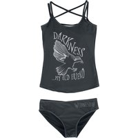 Wednesday - Gothic Bikini-Set - Darkness... My Old Friend - S bis 3XL - für Damen - Größe M - schwarz  - EMP exklusives Merchandise! von Wednesday