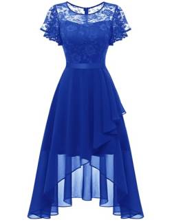 Wedtrend Abendkleid Kurz Elegant für Hochzeit Spitzenkleid Damen Elegant Kleider Damen Festlich WT0303 Royalblue XS von Wedtrend