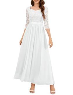 Wedtrend Abendkleider Damen Lang Kleid Damen Elegant Kleider für Hochzeitsgäste Cocktailkleider Damen WT0312 White 3XL von Wedtrend