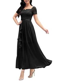 Wedtrend Cocktailkleid Damen Kleider Sommer Kleid Abendkleid für Hochzeitsgäste Abschlusskleid Damen Chiffon WT0301 Black S von Wedtrend