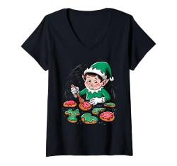 Damen Weihnachten Geschenk Elfen Elf Ugly Christmas Sweater Xmas T-Shirt mit V-Ausschnitt von Weihnachten Geschenk Elf Elfen Christmas Xmas