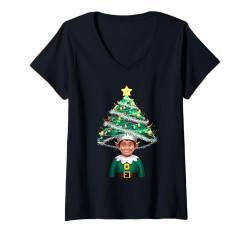 Damen Weihnachten Geschenk Elfen Elf Ugly Christmas Sweater Xmas T-Shirt mit V-Ausschnitt von Weihnachten Geschenk Elf Elfen Christmas Xmas