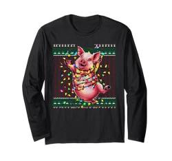 Weihnachten Schwein Ugly Christmas Sweater Xmas Santa Claus Langarmshirt von Weihnachten Geschenk Herren Damen Christmas Xmas