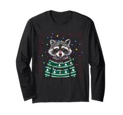 Weihnachten Waschbär Ugly Christmas Sweater Xmas Santa Claus Langarmshirt von Weihnachten Geschenk Herren Damen Christmas Xmas