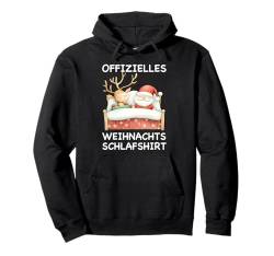 Offizielles Weihnachts Schlafshirt Weihnachtsmann Rentier Pullover Hoodie von Weihnachten Pyjama Schlafanzug Nachthemd Outfit