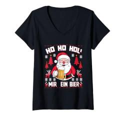 Damen Bier Ugly Christmas Sweater Weihnachten Santa Claus Xmas T-Shirt mit V-Ausschnitt von Weihnachten Tshirt Bier Herren Damen Christmas