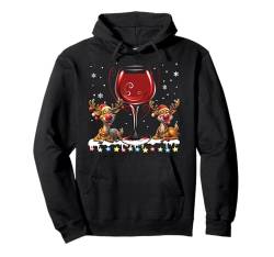 Glas Rotwein Lustig Rentier Weihnachten Männer Weihnachts Pullover Hoodie von Weihnachtoutfit Weihnachtsshirt Herren & Damen