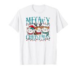 Meowy Christmas – Kitten Catmas Weihnachtspyjama T-Shirt von Weihnachts-Katzenmütter und -väter-Design