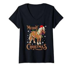 Weihnachtsoutfit Junge Mädchen Geschenke Pferd Pony T-Shirt mit V-Ausschnitt von Weihnachtsgeschenke & Weihnachtspullover