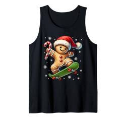 Weihnachtsoutfit Lebkuchenmännchen Lebkuchen Skateboard Tank Top von Weihnachtsgeschenke & Weihnachtspullover