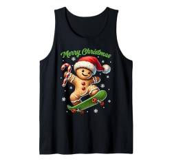 Weihnachtsoutfit Lebkuchenmännchen Lebkuchen Skateboard Tank Top von Weihnachtsgeschenke & Weihnachtspullover