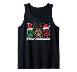 Weihnachtsoutfit Weihnachtsfeier Outfit Katze Hund Pfote Tank Top von Weihnachtsgeschenke & Weihnachtspullover