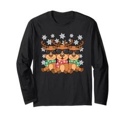 Lustiges Rentier Xmas Weihnachten Damen Herren Kinder Langarmshirt von Weihnachtsoutfit Damen Herren Kinder